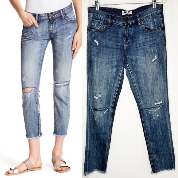 One Teaspoon Denim - One Teaspoon Freebird Awesome Baggies Low Waist Relaxed Leg Fray Hem Jeans 26